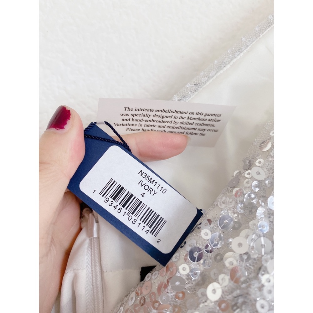 Marchesa Notte Degrade sequin gown tea length - Picture 12 of 14